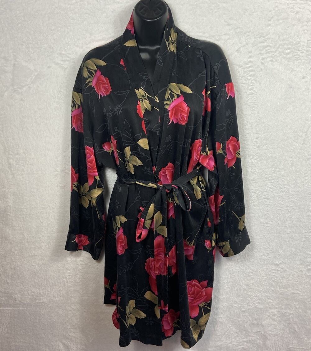Victorias Secret Vintage 1997 100% Silk Women’s Small Belted Quiet Luxury Y2K